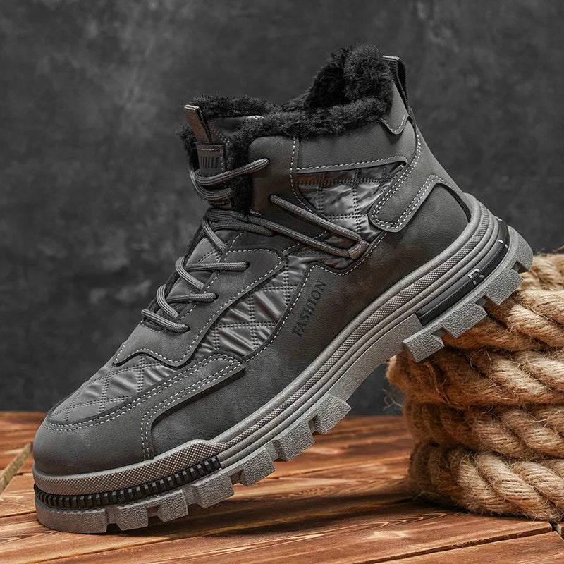 2025 New Winter Men's Platform Boots Outdoor Cold-proof Casual Hiking Boots Fashion Mens Non-slip Thickened Warm Cotton Shoes