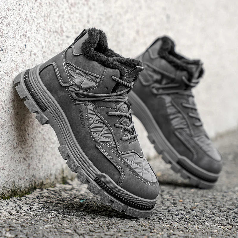 2025 New Winter Men's Platform Boots Outdoor Cold-proof Casual Hiking Boots Fashion Mens Non-slip Thickened Warm Cotton Shoes
