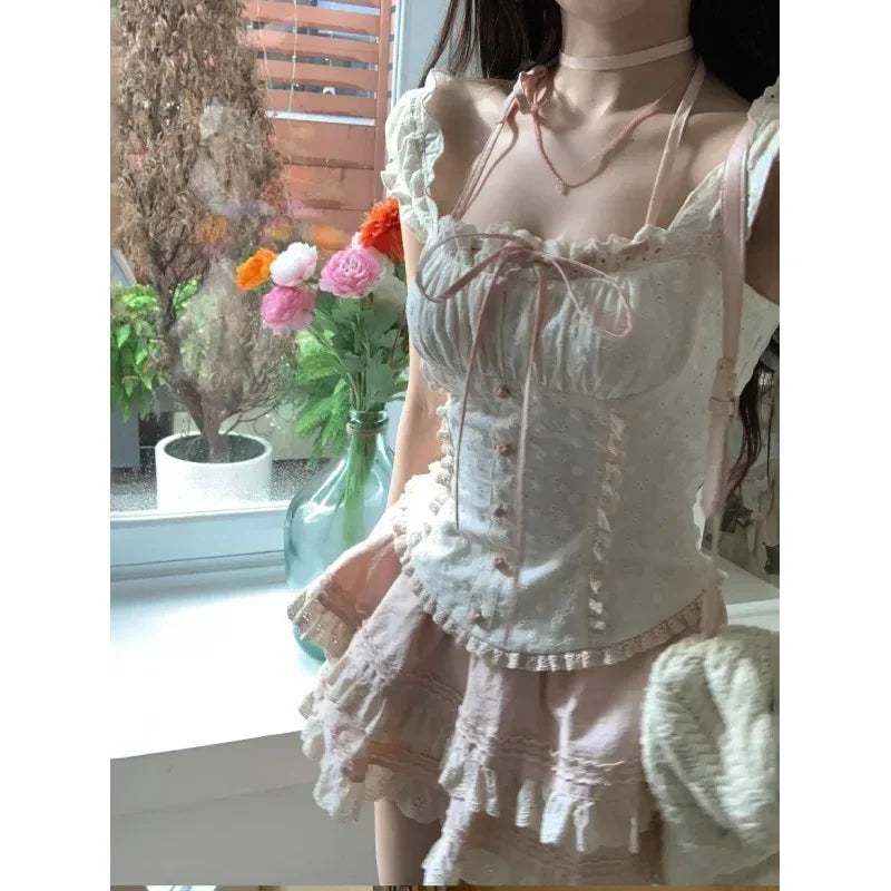 اليابانية 2 قطعة تنورة مجموعات النساء عارضة مساء حزب الملابس خمر لوليتا الدعاوى اللباس الإناث شيك أبلى الحلو